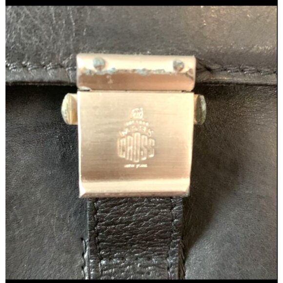 Mark Cross Black Leather Messenger Bag With Silver Hardware - Picture 7 of 12